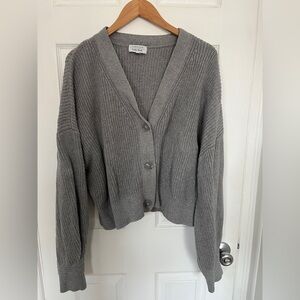 & Other Stories Slouchy Gray Cotton Cardigan